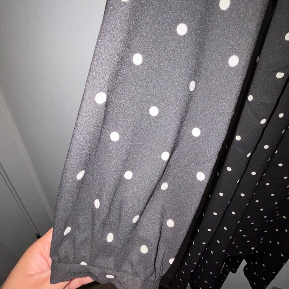 Loft Plus Black and White Polka Dot Wrap Dress - Picture 5 of 5